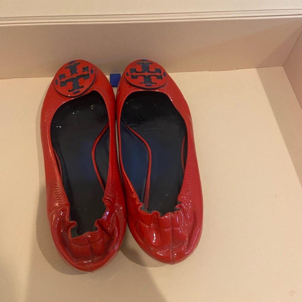 Tory Burch Cherry Red Flats